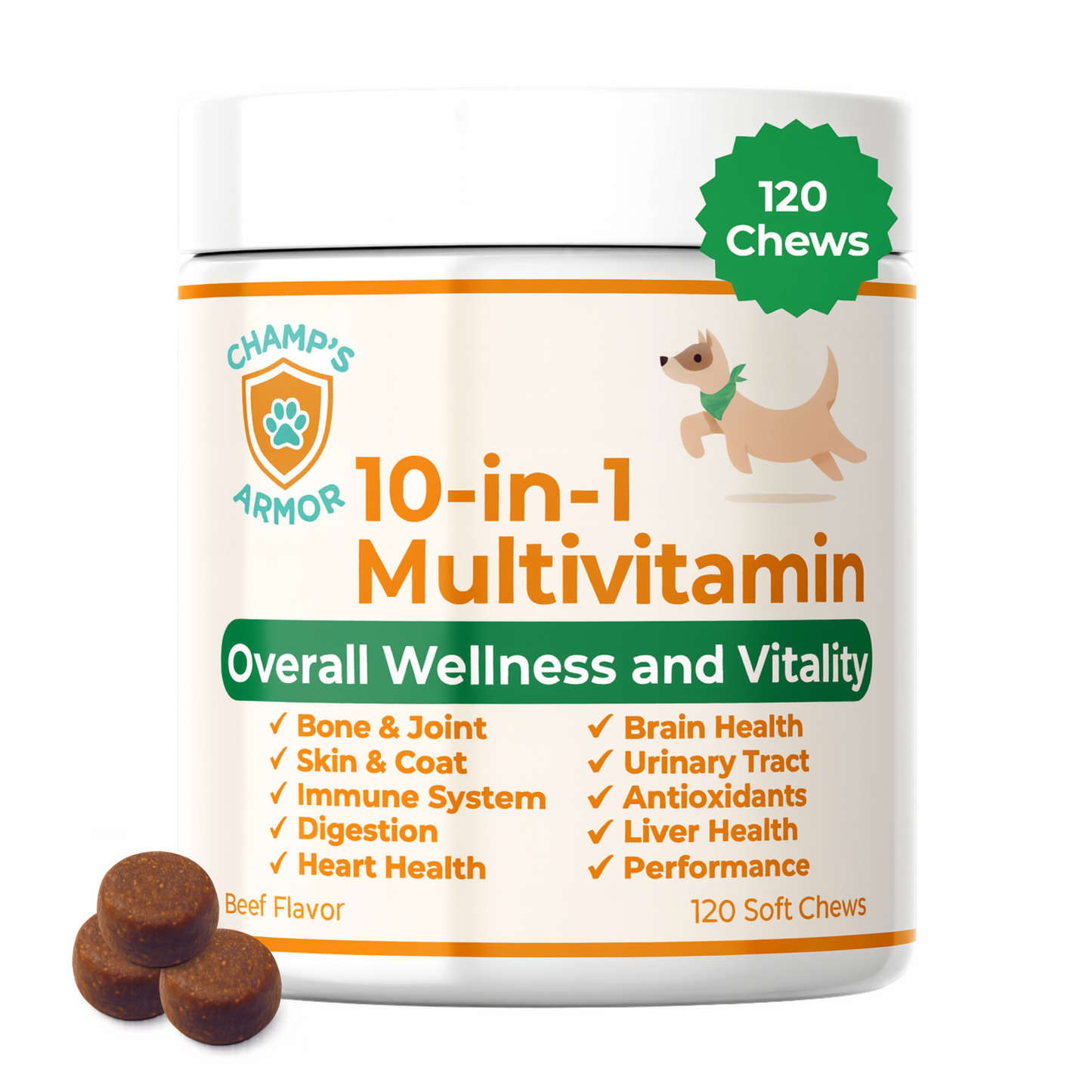 10-in-1 Multivitamin Soft Chews, Complete Daily Support For Dogs